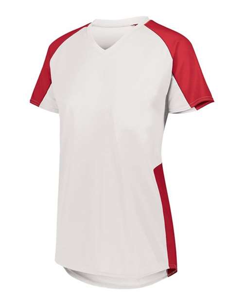 Augusta Sportswear 1523 Girls' Cutter Jersey - White/ Red
