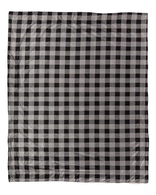 Alpine Fleece 8712 Micro Mink Sherpa Blanket - Grey/ Black Buffalo