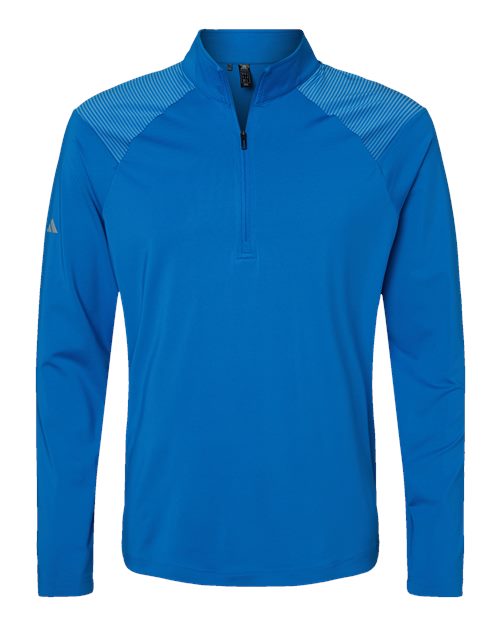 Adidas A520 Men's Ultimate365 Lightweight Shoulder Stripe Quarter-Zip Pullover - Glory Blue
