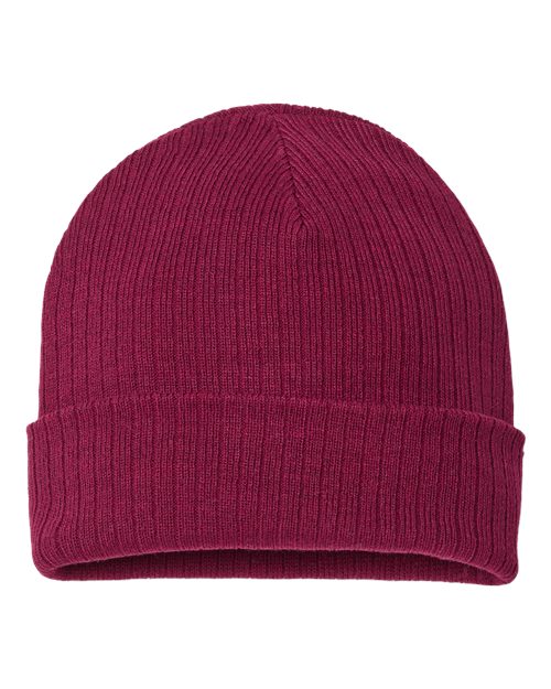 Load image into Gallery viewer, Atlantis Headwear RIO Sustainable Rib Cuffed Beanie - Burgundy
