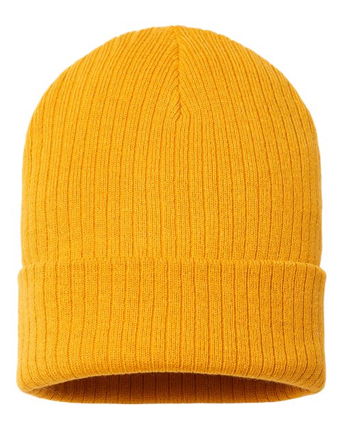 Atlantis Headwear RIO Sustainable Rib Cuffed Beanie - Mustard Yellow