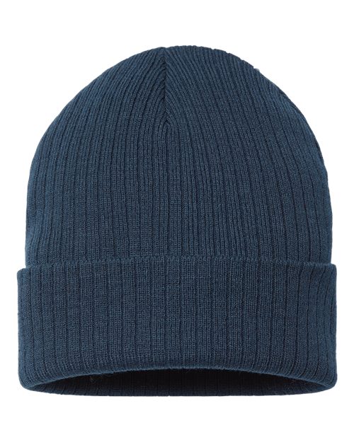 Load image into Gallery viewer, Atlantis Headwear RIO Sustainable Rib Cuffed Beanie - Navy
