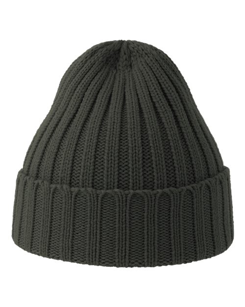 Atlantis Headwear SHORE Sustainable Cable Knit Cuffed Beanie - Dark Grey