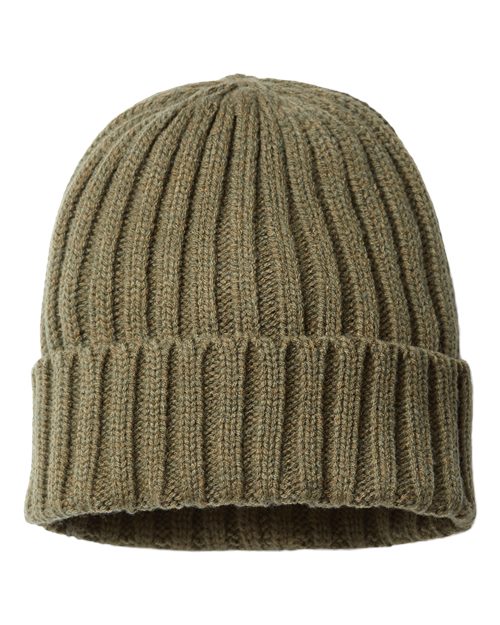 Atlantis Headwear SHORE Sustainable Cable Knit Cuffed Beanie - Olive