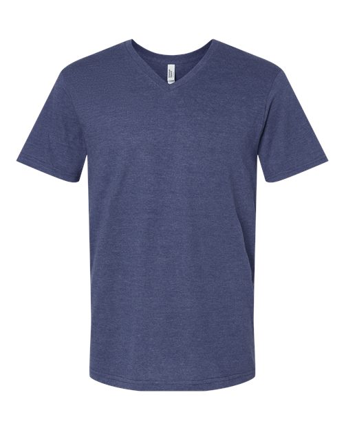 Load image into Gallery viewer, American Apparel 2006CVC Unisex CVC V-Neck Tee - Heather Indigo
