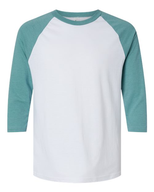 Load image into Gallery viewer, American Apparel 2003CVC Unisex CVC Raglan Tee - White/Heather Arctic
