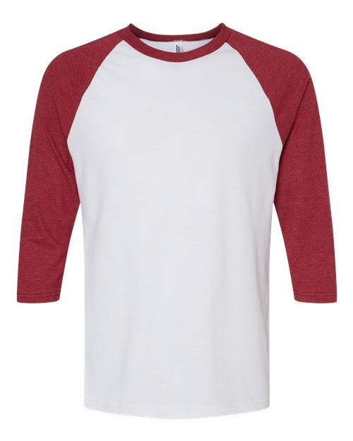 Load image into Gallery viewer, American Apparel 2003CVC Unisex CVC Raglan Tee - White/ Heather Cardinal
