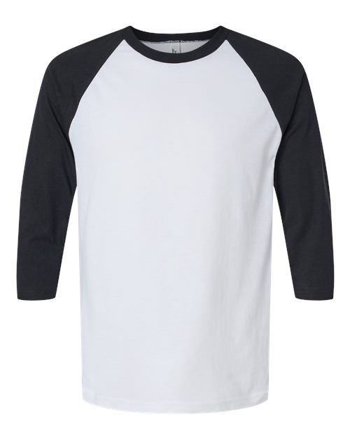 Load image into Gallery viewer, American Apparel 2003CVC Unisex CVC Raglan Tee - White/ Black
