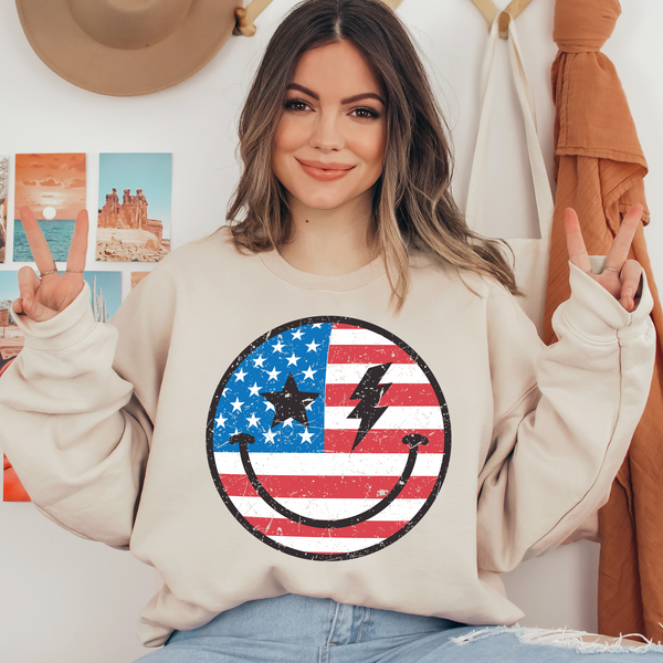 Retro Groovy America Ready To Press DTF Transfers, DTF Hot Peel