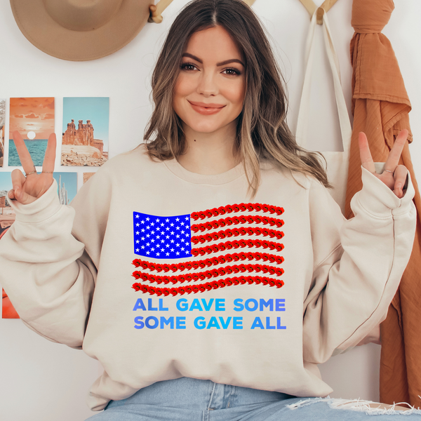 All Gave Some, Some Gave All Flag Ready To Press DTF Transfers, DTF Hot Peel