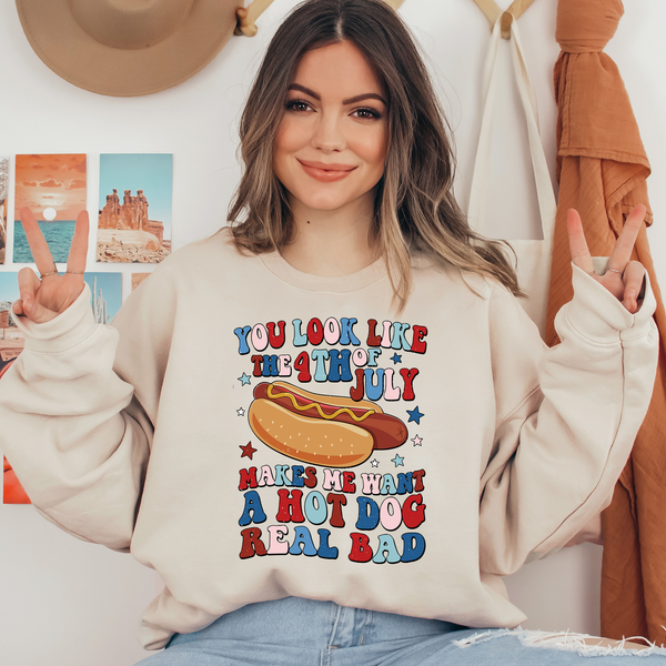 You Look Like The 4th of July Makes Me Want a Hot Dog Real Bad Ready To Press DTF Transfers, DTF Hot Peel