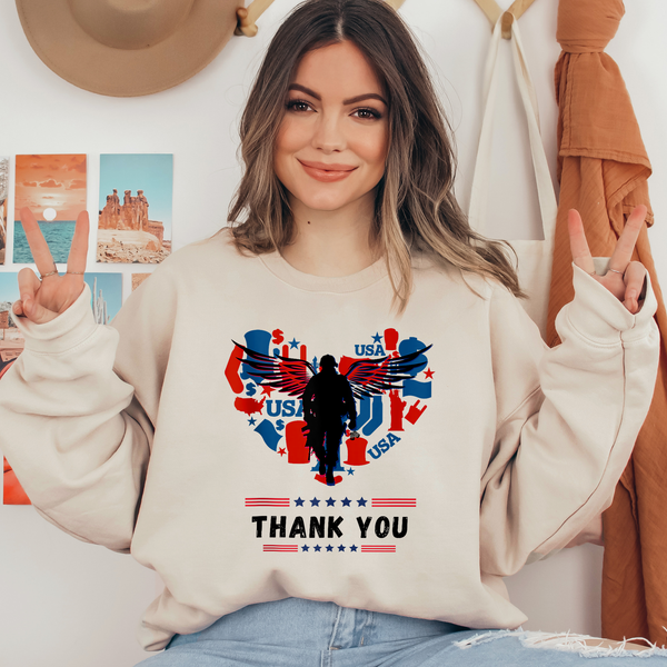 Soldier USA Thank You Ready To Press DTF Transfers, DTF Hot Peel