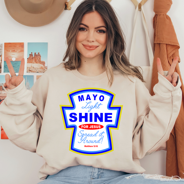 Mayo Light Shine For Jesus Spread it Around Ready To Press DTF Transfers, DTF Hot Peel