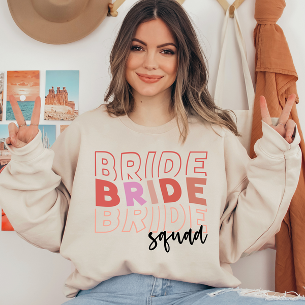 Bride Squad Soft Color Ready To Press DTF Transfers, DTF Hot Peel
