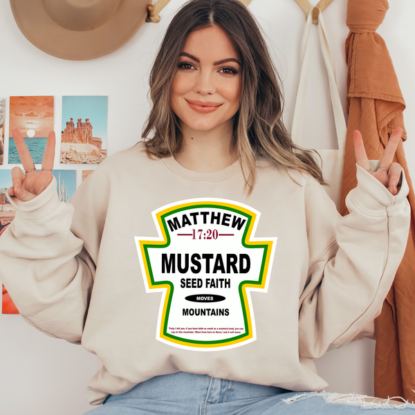 Matthew Mustard Seed Faith Moves Mountains Ready To Press DTF Transfers, DTF Hot Peel