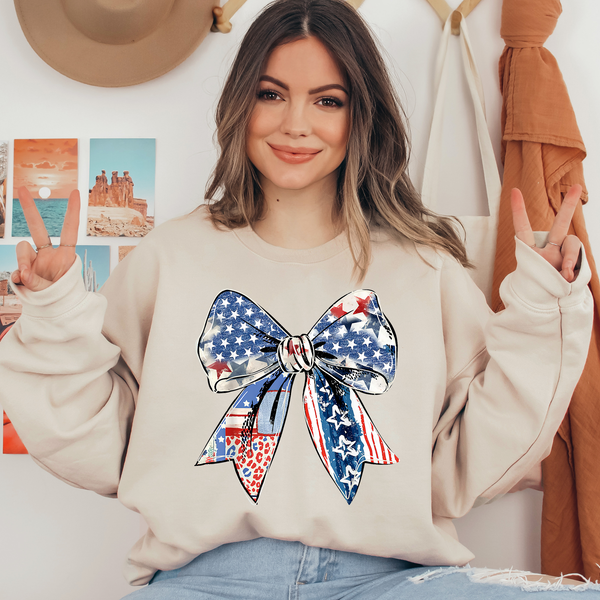 Memorial Day Bow Ready To Press DTF Transfers, DTF Hot Peel
