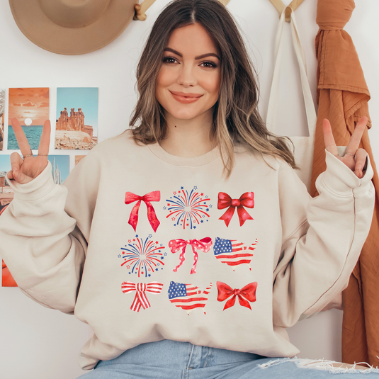 America Bow Ready To Press DTF Transfers, DTF Hot Peel