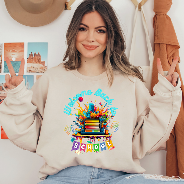 Welcome Back To School Colorful Ready To Press DTF Transfers, DTF Hot Peel