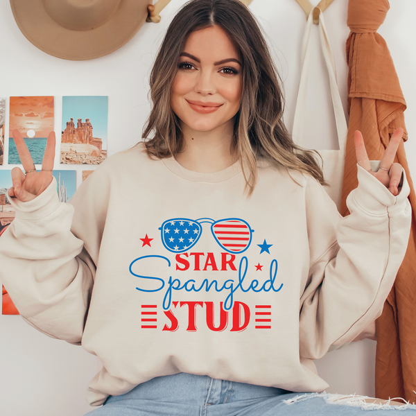 Star Spangled Stud Ready To Press DTF Transfers, DTF Hot Peel