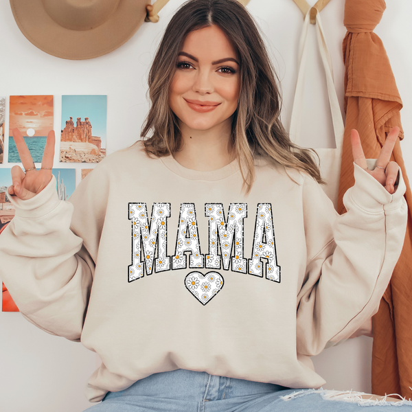 White Mama Heart Ready To Press DTF Transfers, DTF Hot Peel