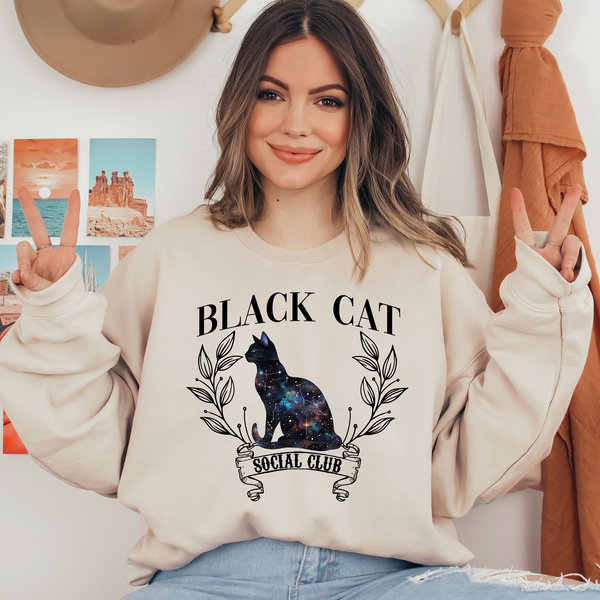 Black Cat Social Club Ready To Press DTF Transfers, DTF Hot Peel