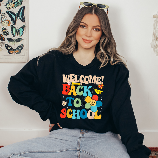 Welcome Back To School Bubble Font Ready To Press DTF Transfers, DTF Hot Peel