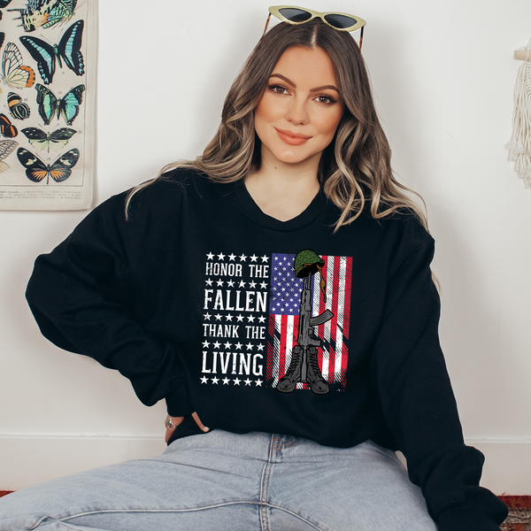 Honor The Fallen Thank The Living Ready To Press DTF Transfers, DTF Hot Peel