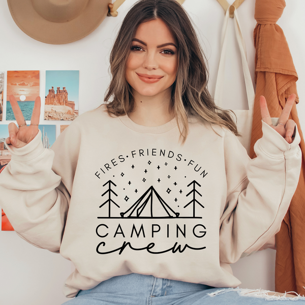 Fires, Friends, Fun, Camping Crew Ready To Press DTF Transfers, DTF Hot Peel