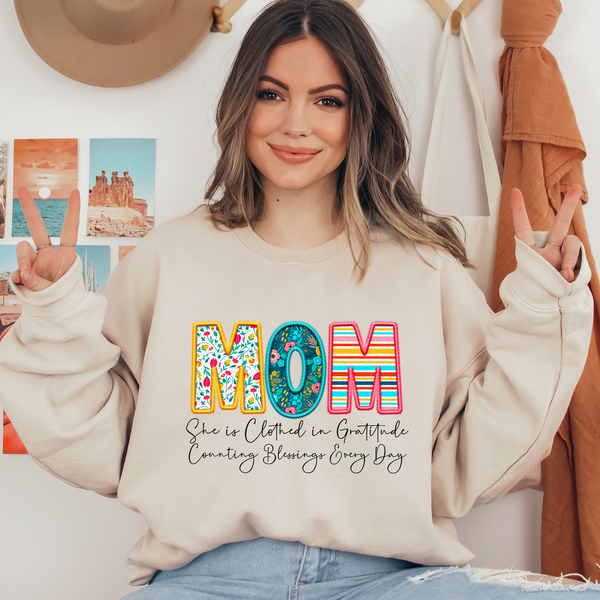 Mom Faux Embroidery Ready To Press DTF Transfers, DTF Hot Peel