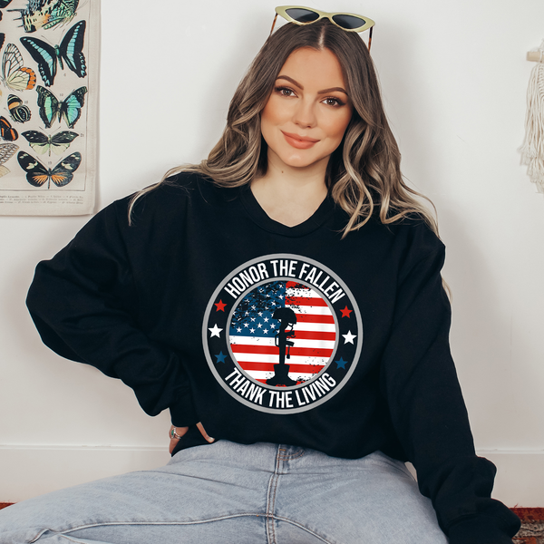 Honor The Fallen Thank The Living Memorial Day Ready To Press DTF Transfers, DTF Hot Peel