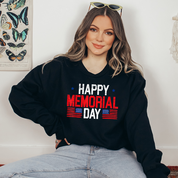 Happy Memorial Day USA Flag Ready To Press DTF Transfers, DTF Hot Peel