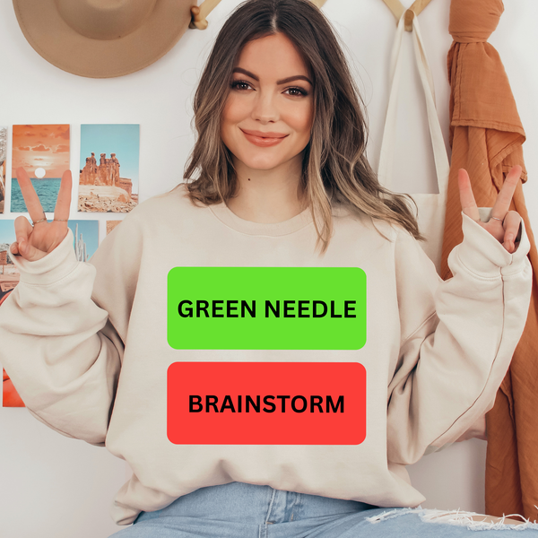 Green Needle, Brainstorm Ready To Press DTF Transfers, DTF Hot Peel