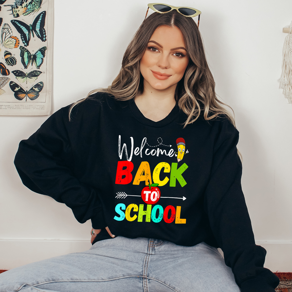 Welcome Back To School Retro Ready To Press DTF Transfers, DTF Hot Peel