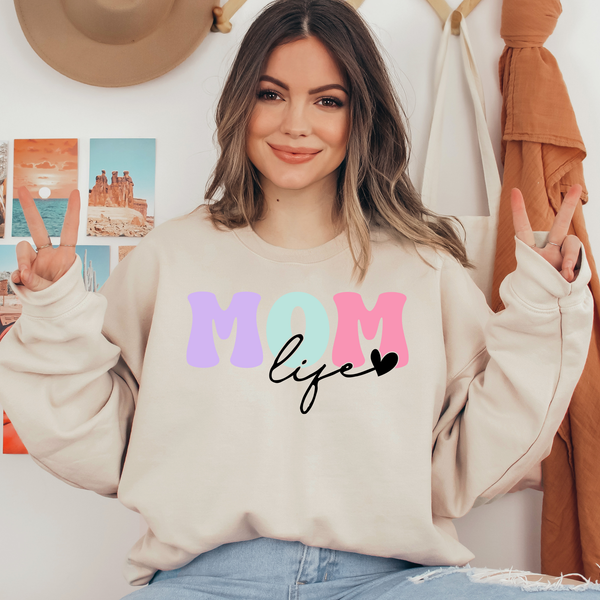 Mom Life Colorful Ready To Press DTF Transfers, DTF Hot Peel