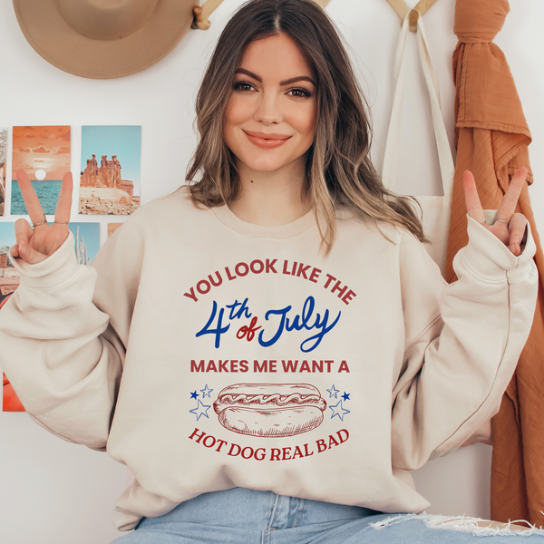 You Look Like The 4th of July Makes Me Want A Hot Dog Real Bad Ready To Press DTF Transfers, DTF Hot Peel